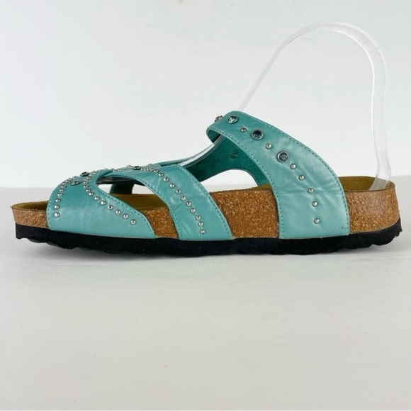 Birkenstock Betula Lambada Turquoise Teal Crystal Studded Sandals EUC - Picture 7 of 14